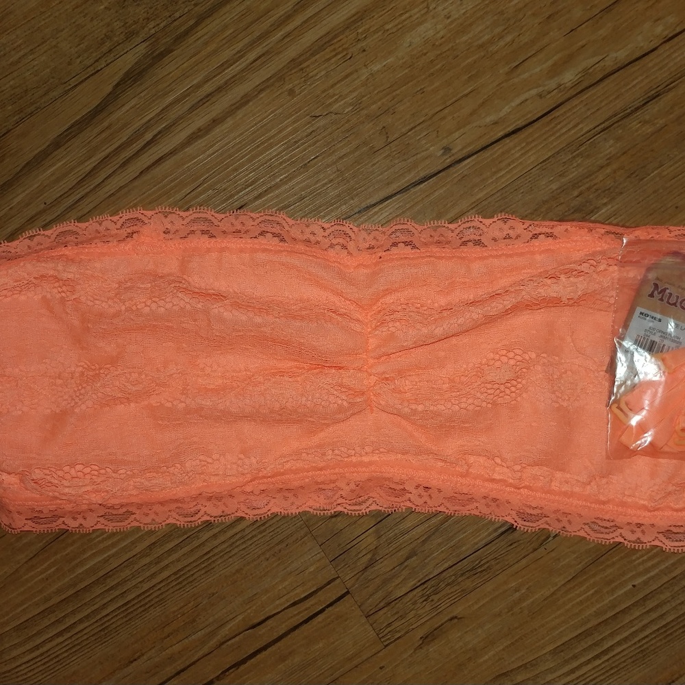 NWT FLORESCENT ORANGE LACE Bandeau